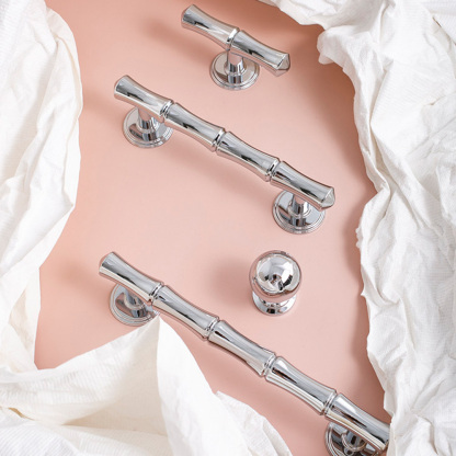 Light French Bamboo Polished Brass Drawer Pulls