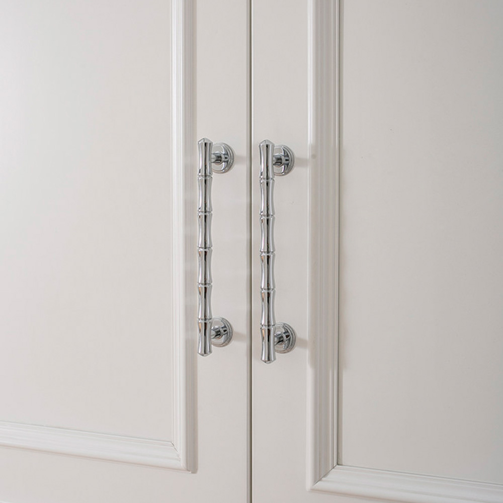 Light French Bamboo Polished Brass Drawer Pulls