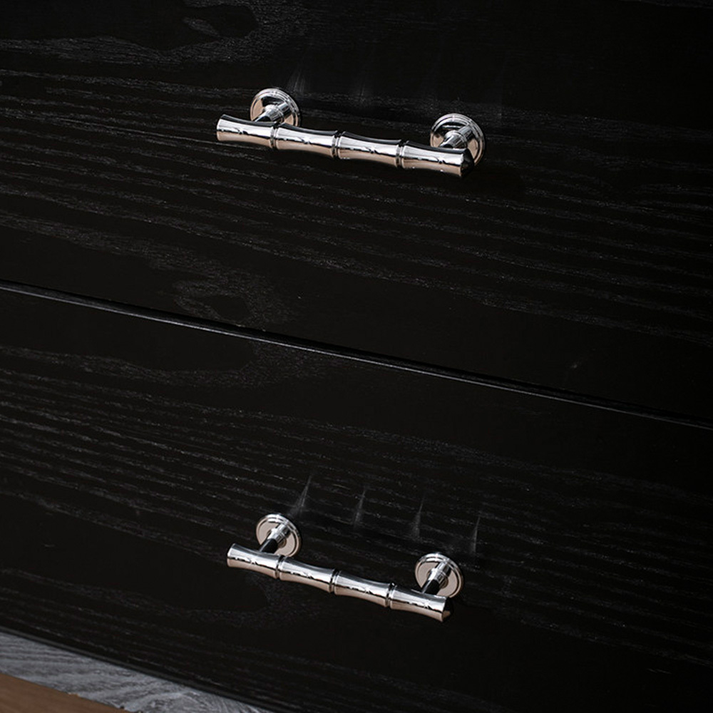 Light French Bamboo Polished Brass Drawer Pulls