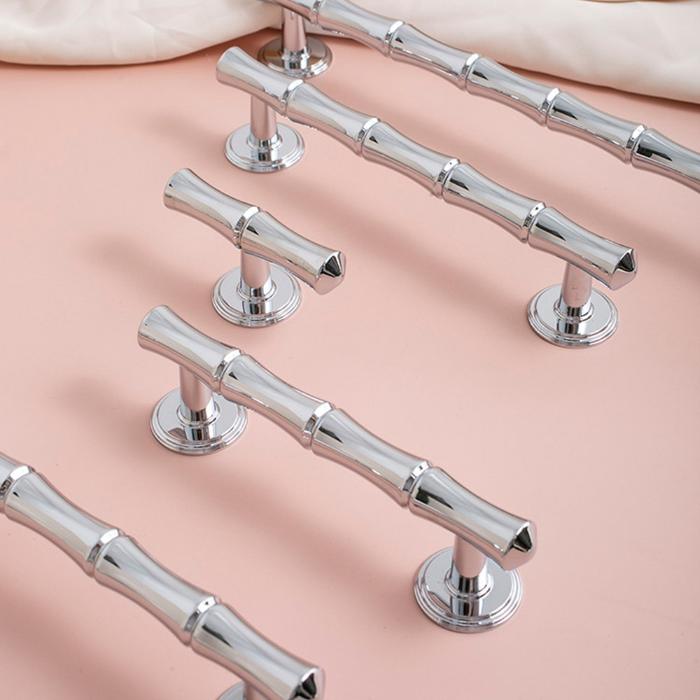 Light French Bamboo Polished Brass Drawer Pulls