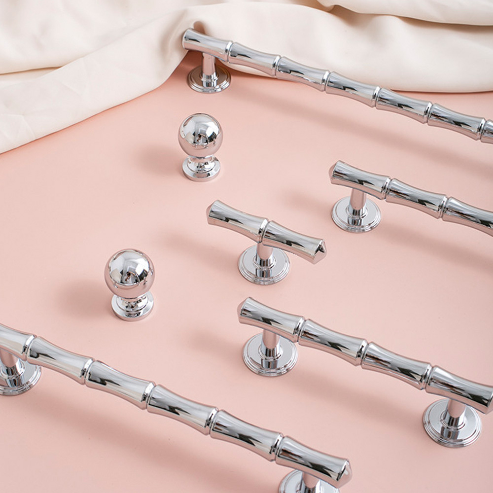 Light French Bamboo Polished Brass Drawer Pulls