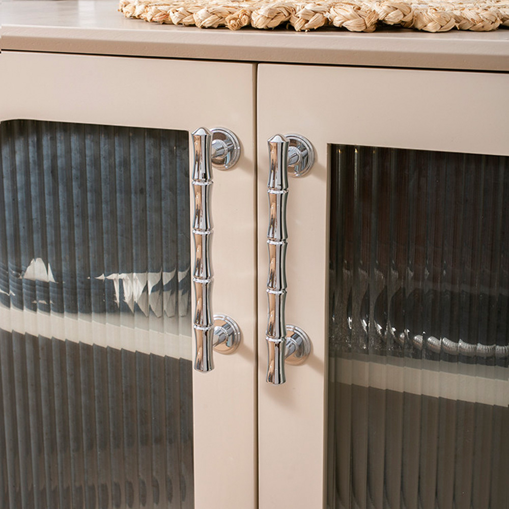 Light French Bamboo Polished Brass Drawer Pulls