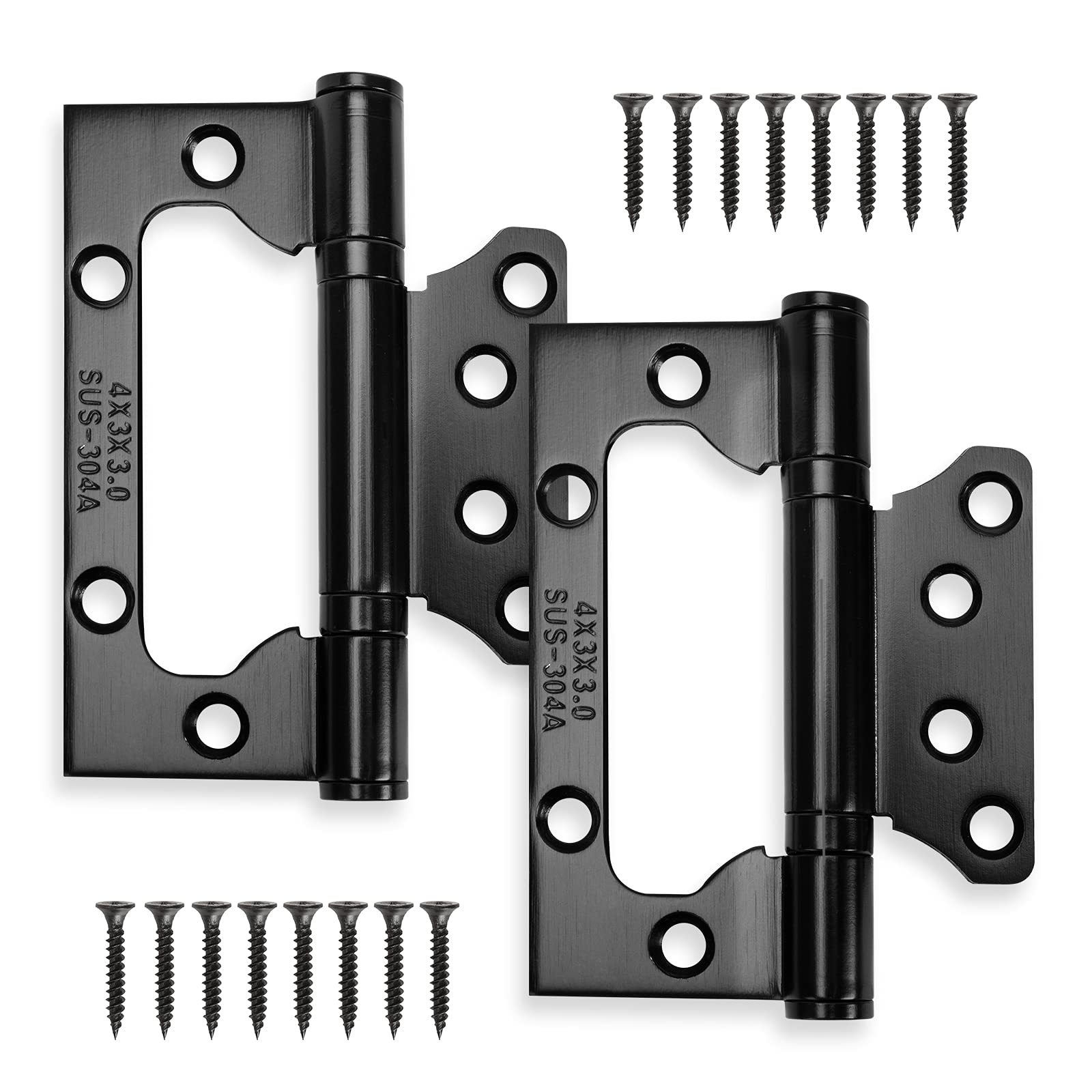 4x3 inch Non Mortise Door Hinges Matte Black Door Hinges -Homdiy