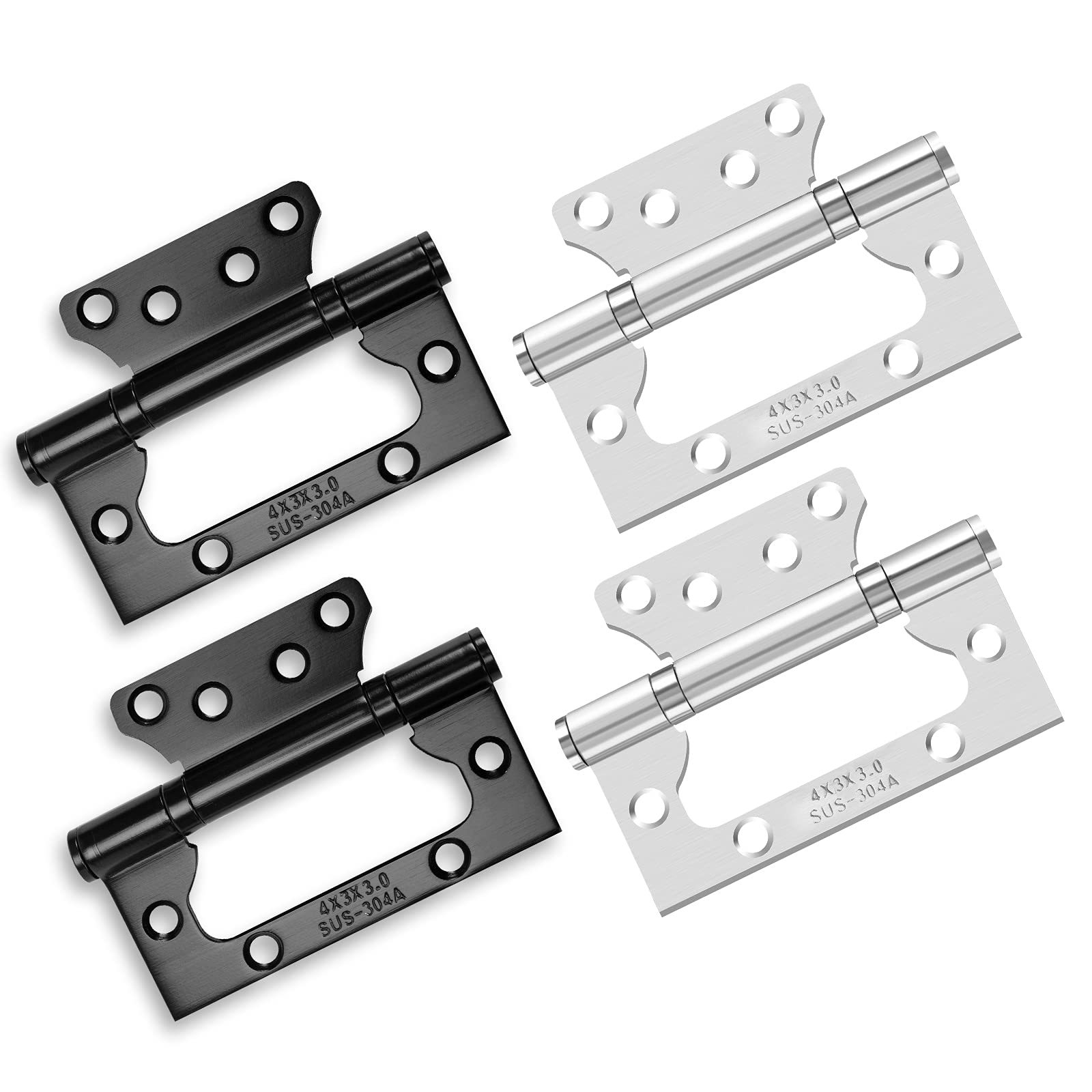4x3 inch Non Mortise Door Hinges Matte Black Door Hinges -Homdiy