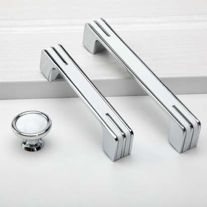 Modern Unique Black Chrome Kitchen Cabinet Handles