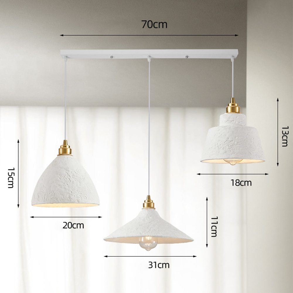 Nordic Wabi-Sabi Style Pendant Lights Cream Iron Lamps -Homdiy