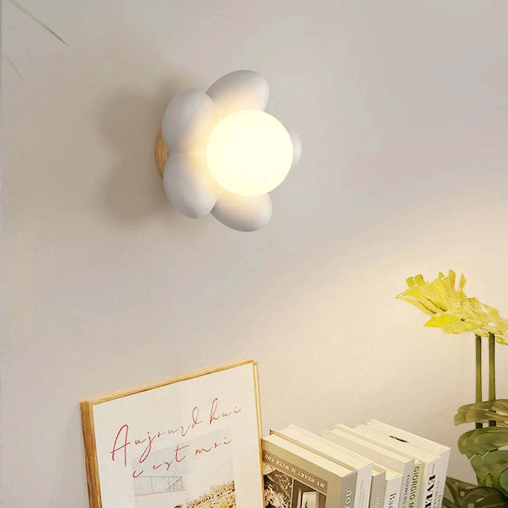 Modern Cute Flower Bedside Wall Light -Homdiy