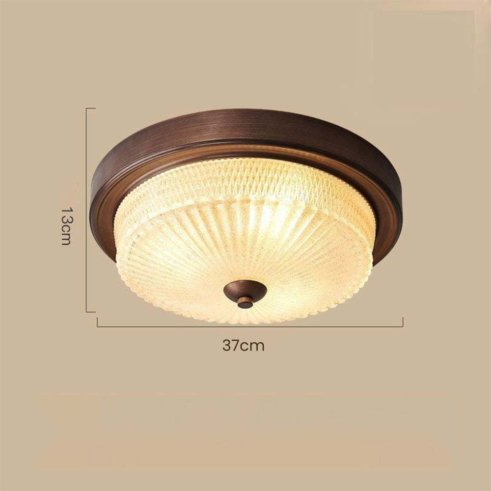 Vintage Round Glass Simple Ceiling Lamp For Bedroom -Homdiy
