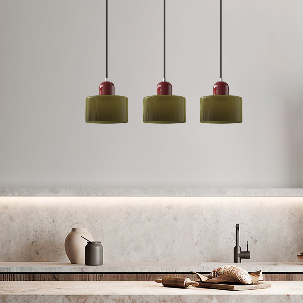 Contemporary 3-Heads Glass Pendant Light For Kitchen