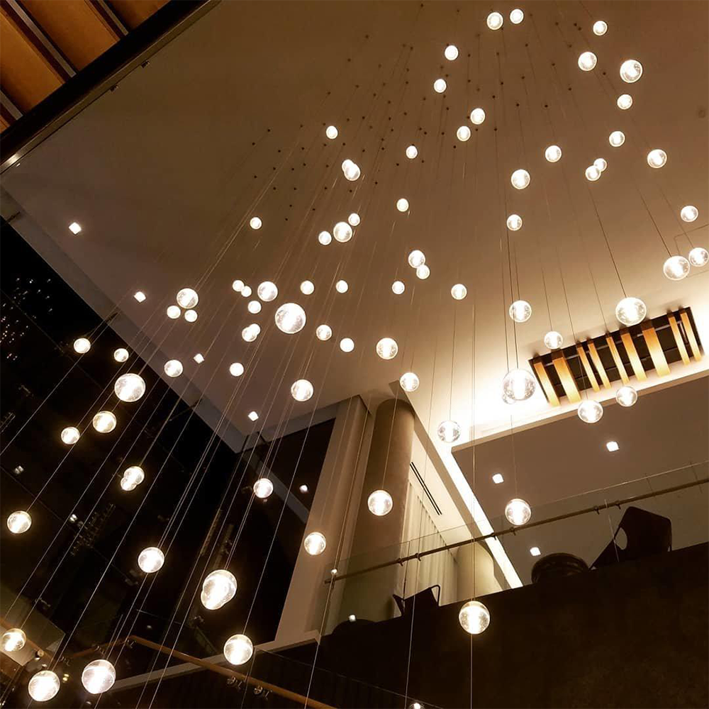 Round & Square Crystal Pendant Lamp Stairway Lamp -Homdiy