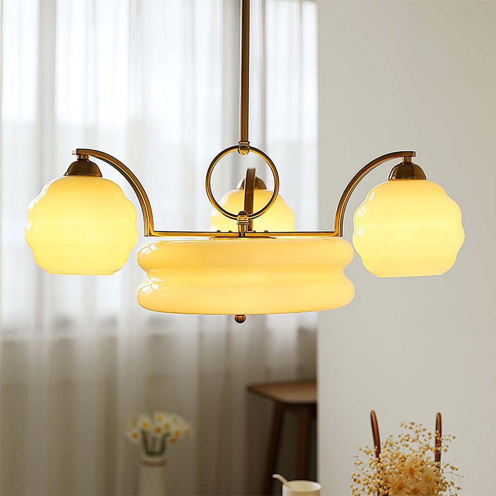 Classic Art Deco Glass Chandelier -Homdiy