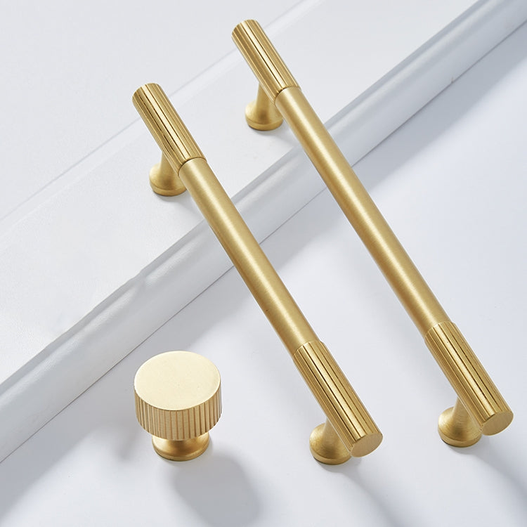 Linear Knurled Solid Brass Cabinet Handles and Knobs -Homdiy
