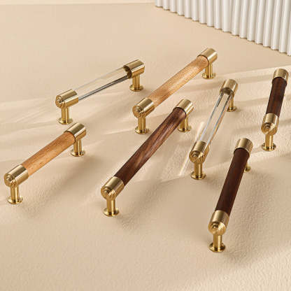  Decorative Brass Crystal Wooden Drawer Pulls