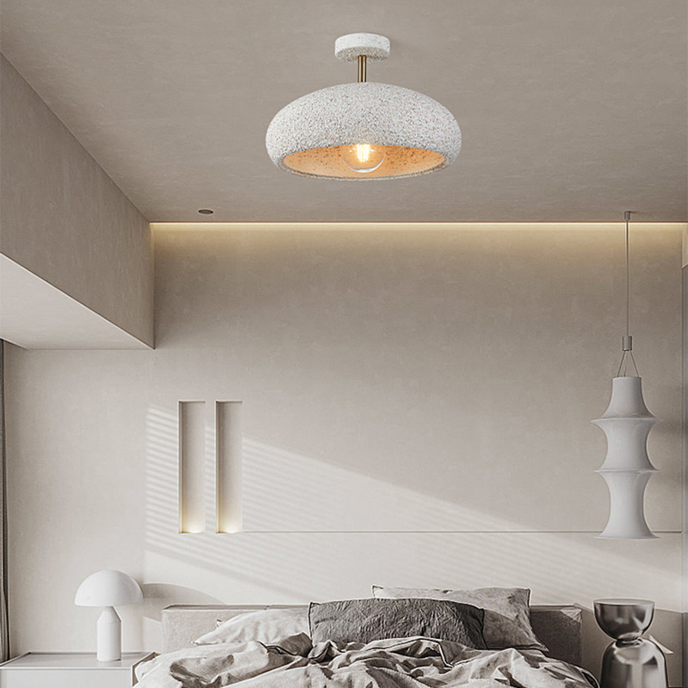 Nordic Stone Style Semi-Flush Ceiling Light -Homdiy