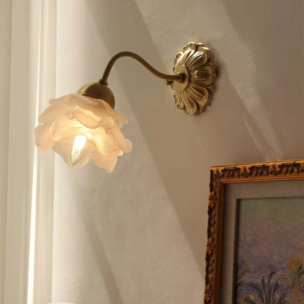 Vintage Copper Flower Petal Glass Wall Lamp -Homdiy