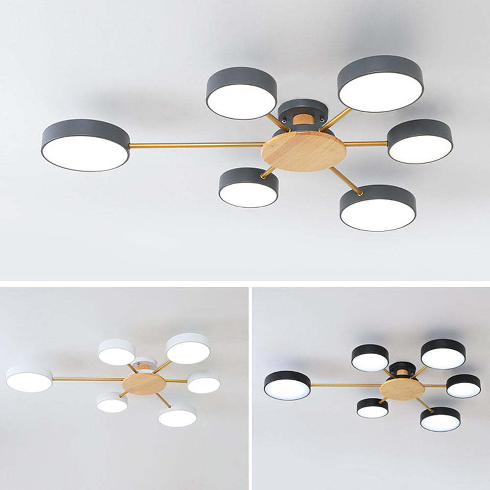 Modern Multi-Bulb Round LED Ceiling Light for Bedroom