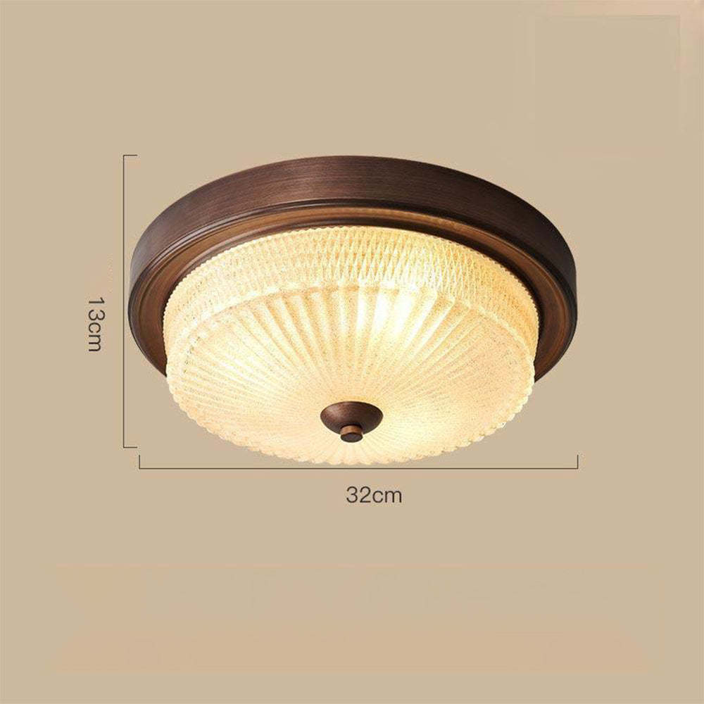 Vintage Round Glass Simple Ceiling Lamp For Bedroom -Homdiy