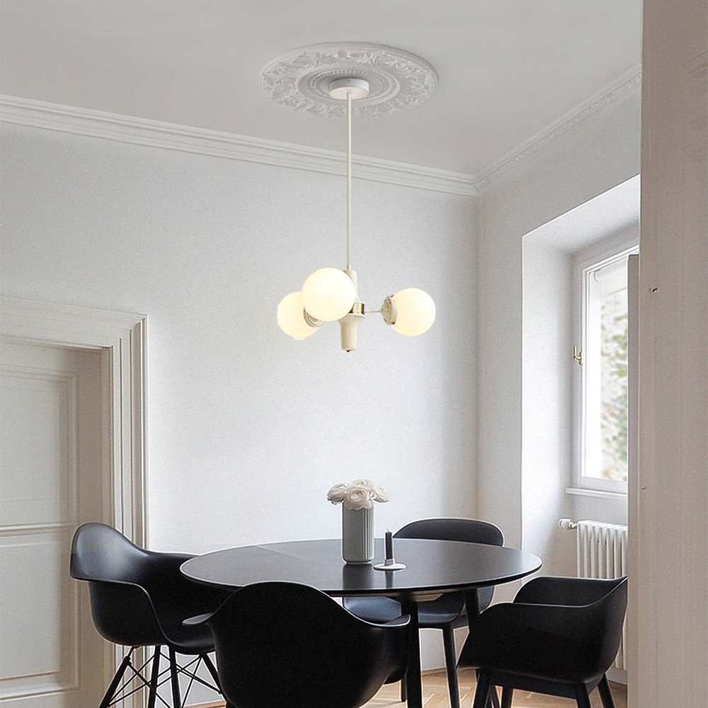 Modern Cream Ball Glass Chandelier -Homdiy