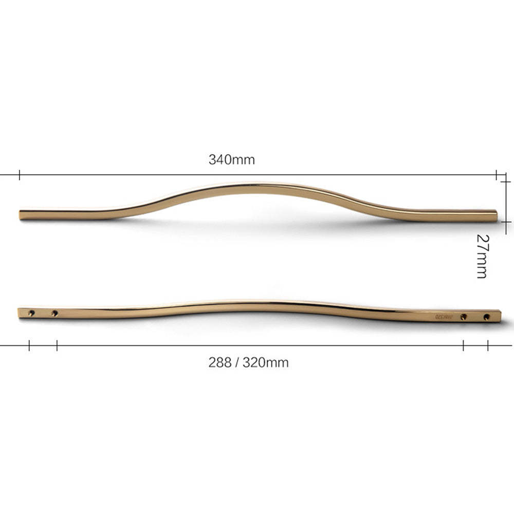 Modern Gold Black Curve Handles Cabinet Pulls -Homdiy