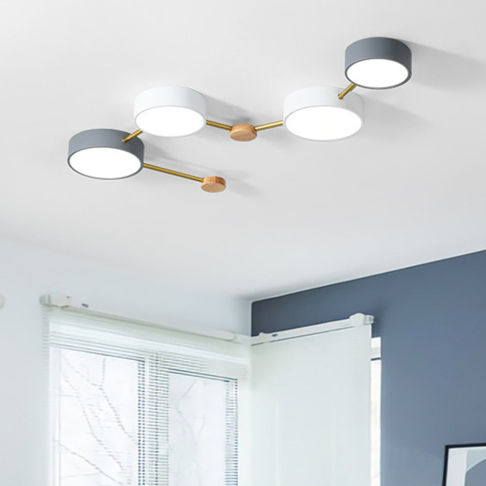 Nordic Multi-Head LED White Ceiling Light for Living Room