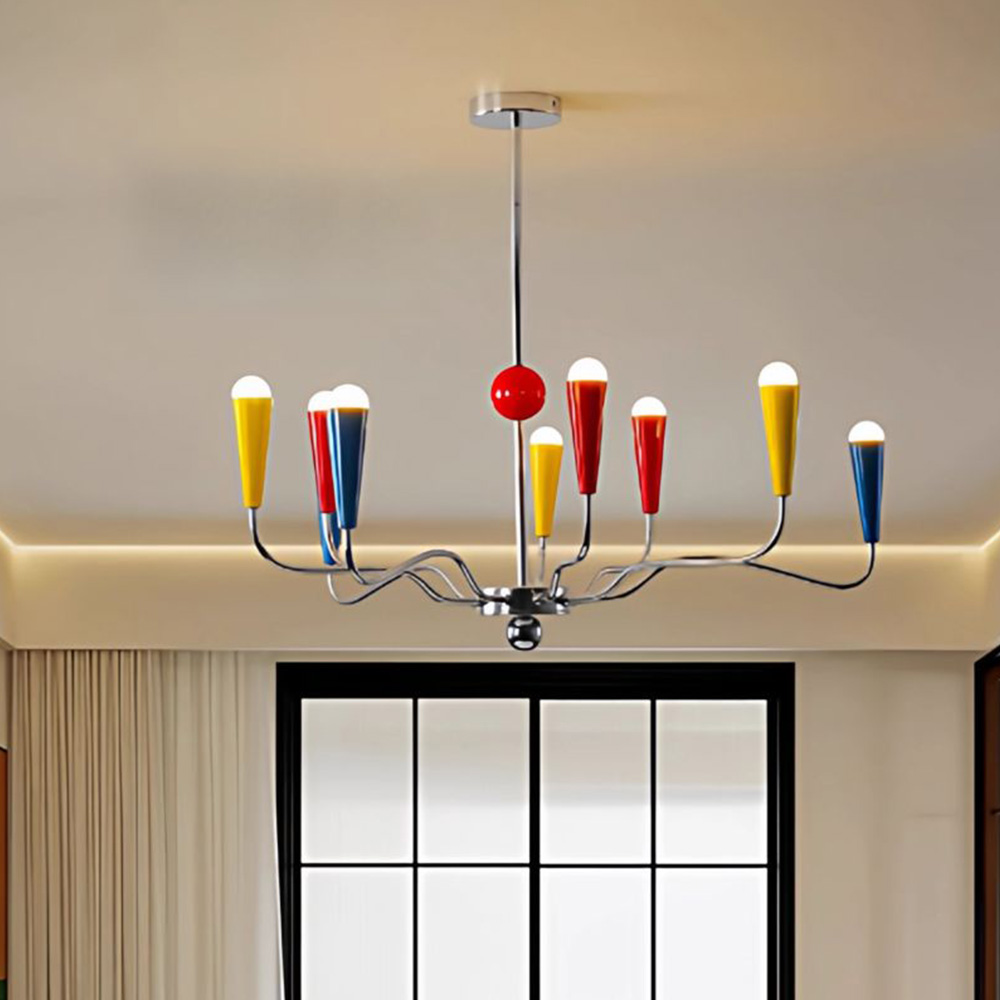 Vintage Colorful Chrome Multi-Light Creative Chandelier