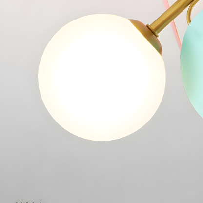 Modern Spherical Shape Glass Flush Ceiling Light Chandelier for Living Room