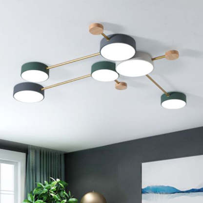 Nordic Multi-Head LED White Ceiling Light for Living Room