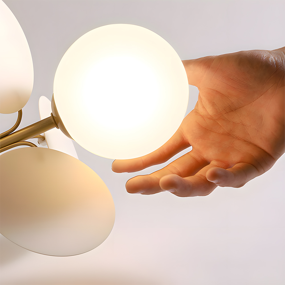 Modern Spherical Shape Glass Flush Ceiling Light Chandelier for Living Room