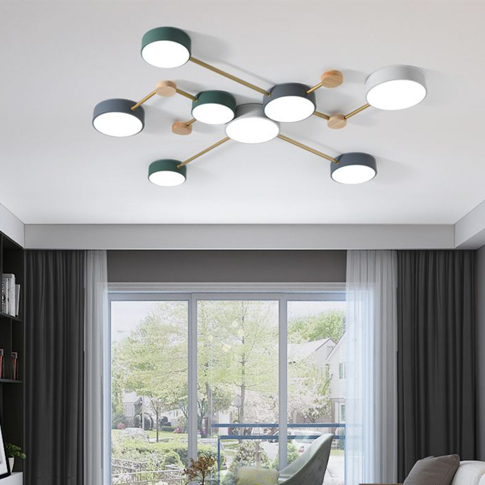 Nordic Multi-Head LED White Ceiling Light for Living Room