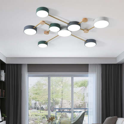 Nordic Multi-Head LED White Ceiling Light for Living Room