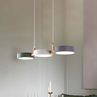 Contemporary Metal Cylinder Multi Light Nordic Pendant Light