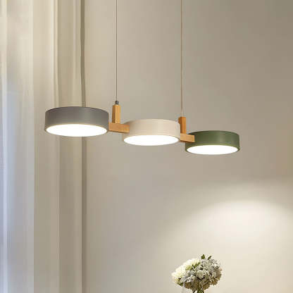 Contemporary Metal Cylinder Multi Light Nordic Pendant Light