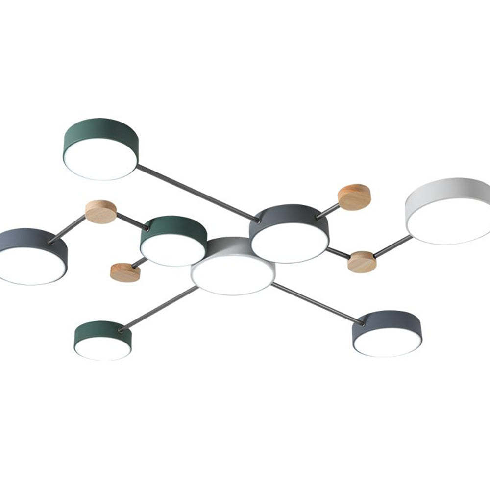 Nordic Multi-Head LED White Ceiling Light for Living Room