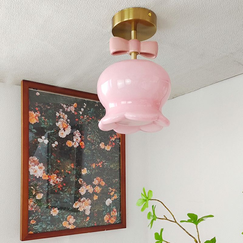 Modern Cream Style Flower Shaped Ceiling Lighting