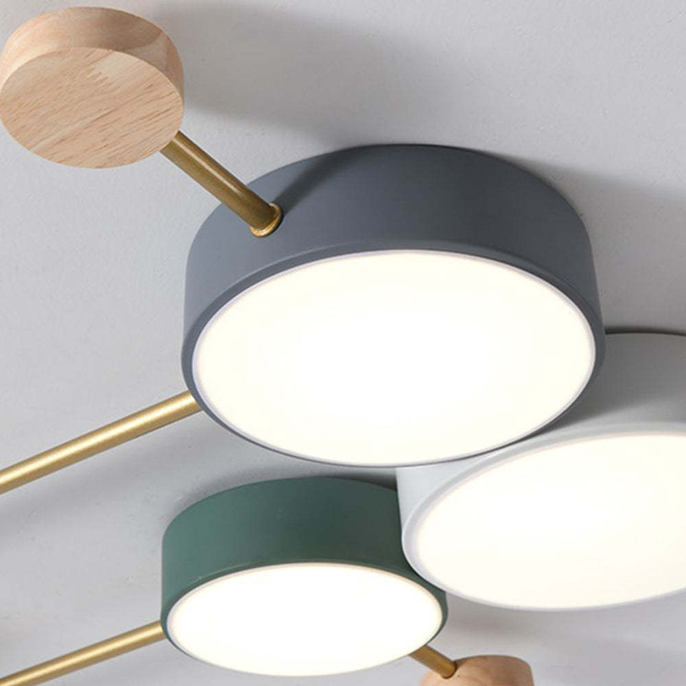 Nordic Multi-Head LED White Ceiling Light for Living Room