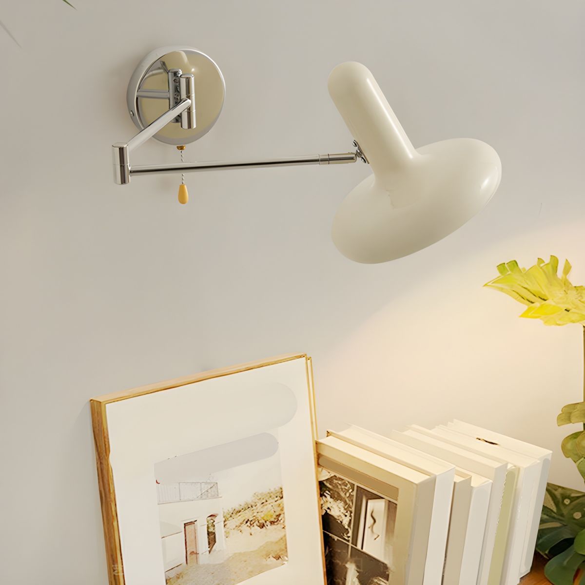 Modern White Bauhaus Adjustable Angle Swing Arm Wall Lamp -Homdiy