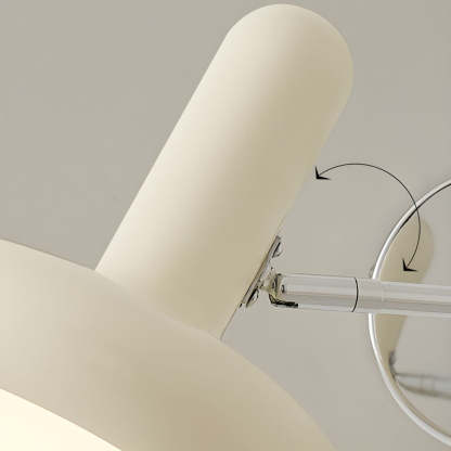 Modern White Bauhaus Adjustable Angle Swing Arm Wall Lamp -Homdiy