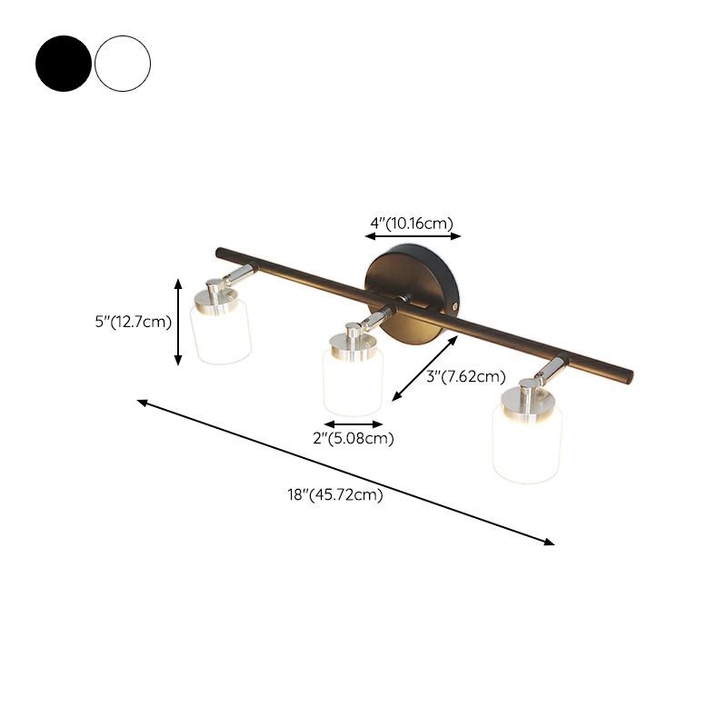 White Brushed Simple Bathroom Vanity Lighting -Homdiy