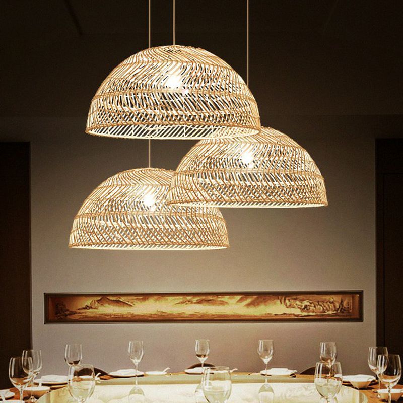 Handmade Rattan Woven Pendant Lamp Shade -Homdiy