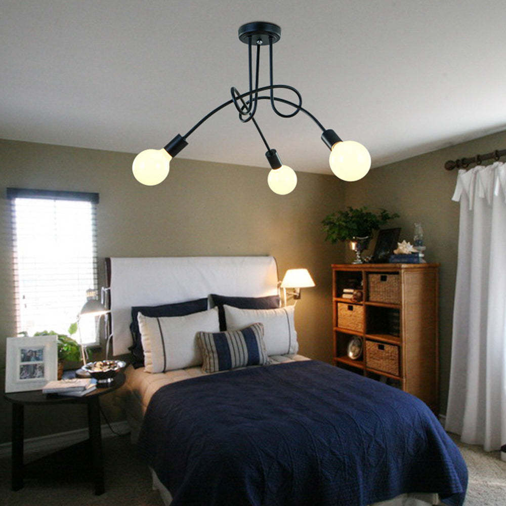 Industrial Sputnik Black Chandelier -Homdiy