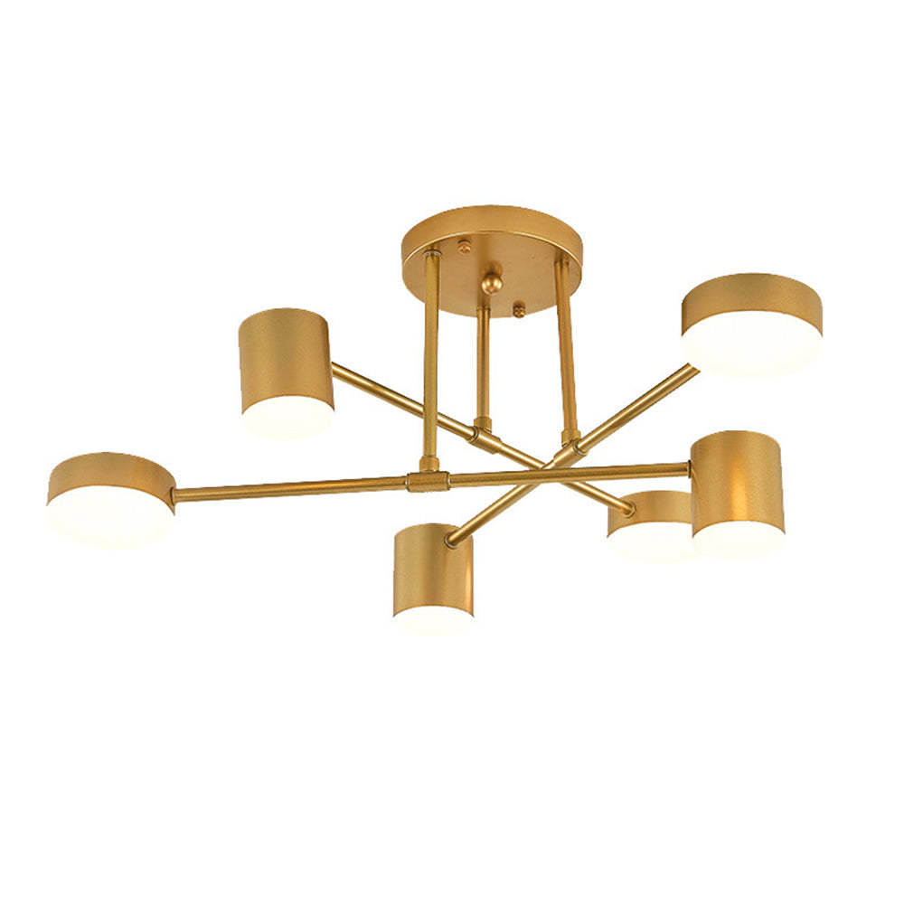 6 Lights Sputnik Led Ceiling Light for Living Room -Homdiy