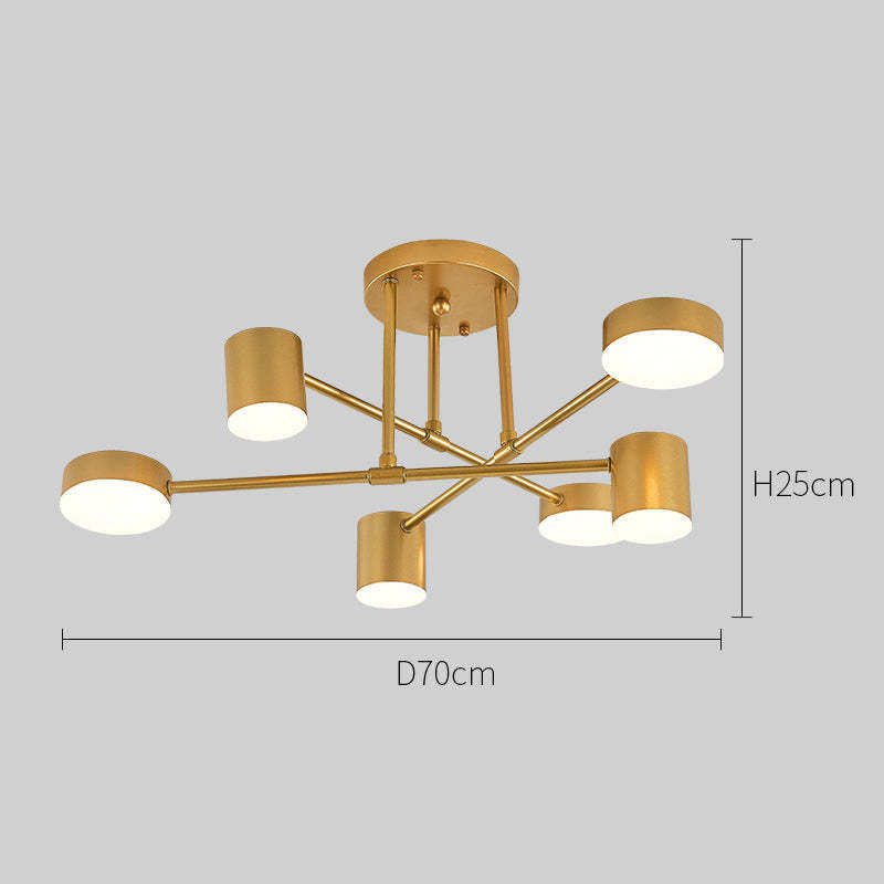 6 Lights Sputnik Led Ceiling Light for Living Room -Homdiy