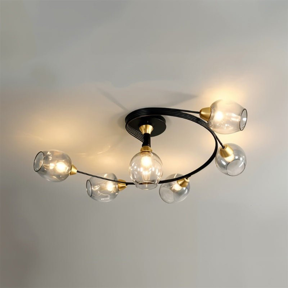 Modern Orbital Glass Bubble Ceiling Light For Living Room