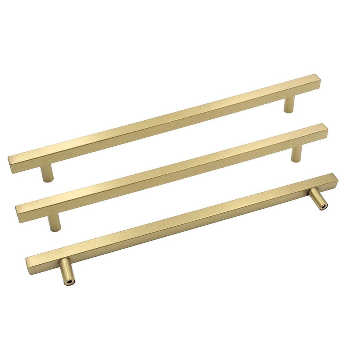 Brass Gold Square Bar Cabinet Drawer Pulls and Knobs -Homdiy
