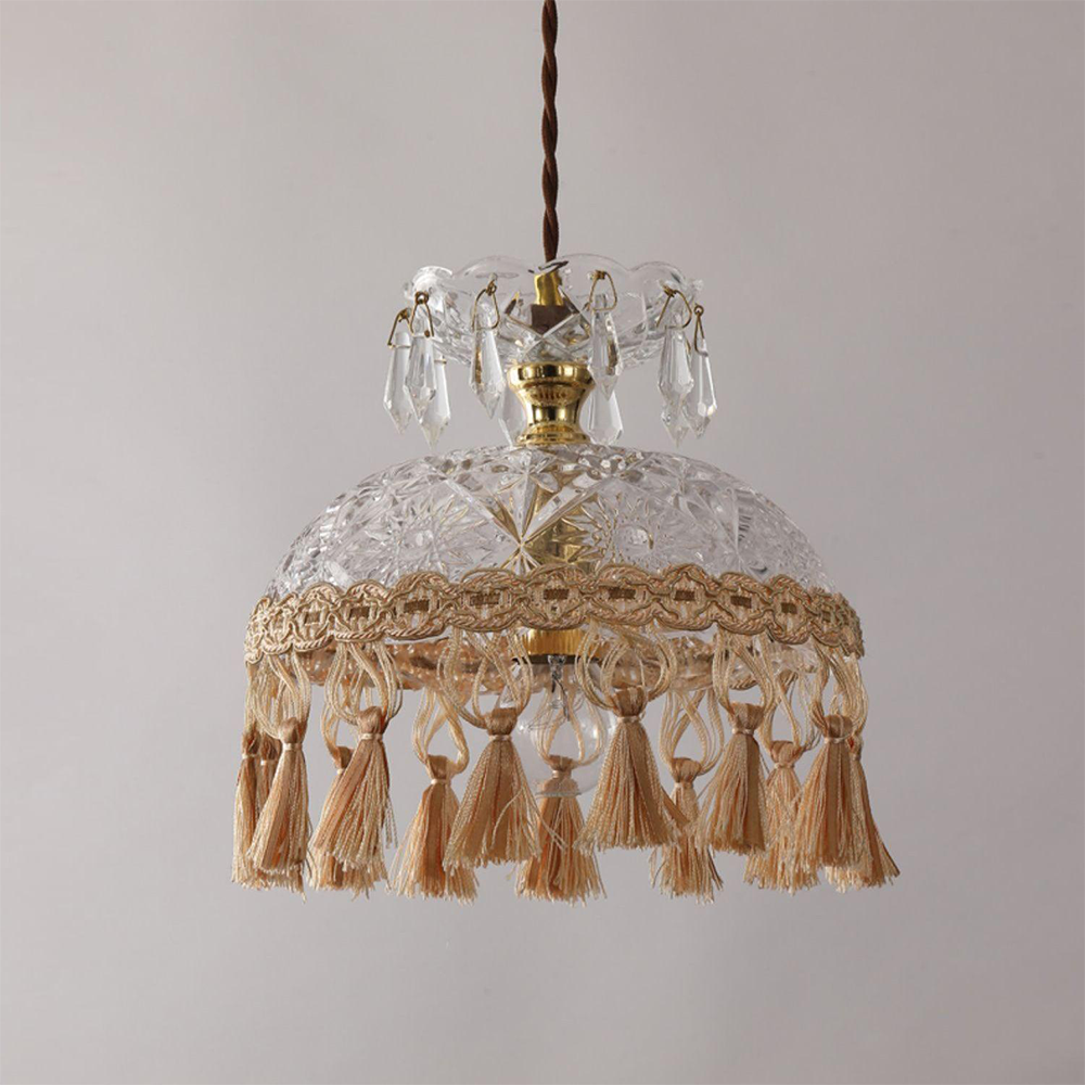 Tassel Dome Glass Pendant Light -Homdiy