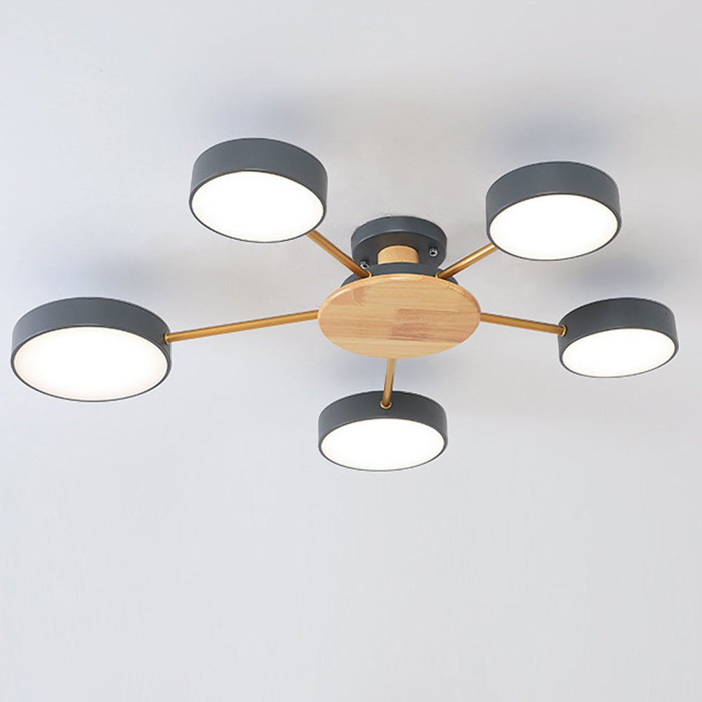 Modern Multi-Bulb Round LED Ceiling Light for Bedroom