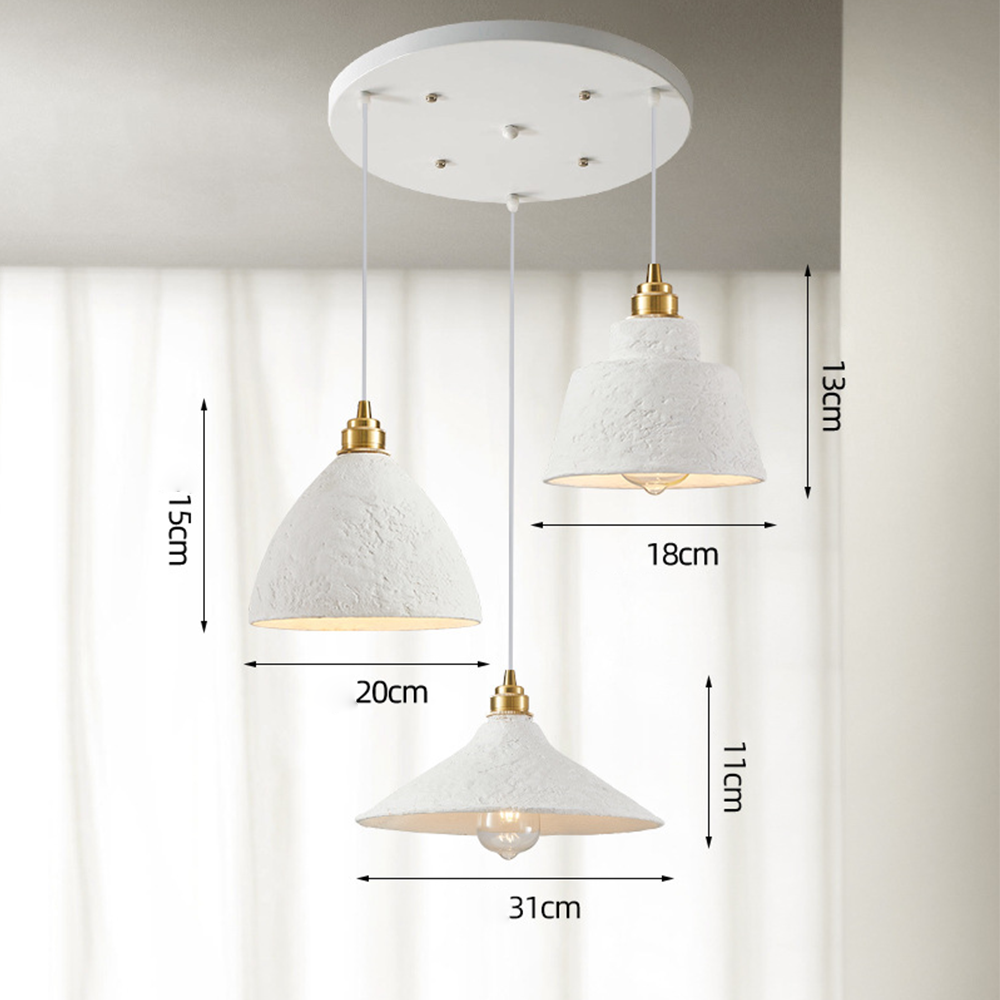 Nordic Wabi-Sabi Style Pendant Lights Cream Iron Lamps -Homdiy