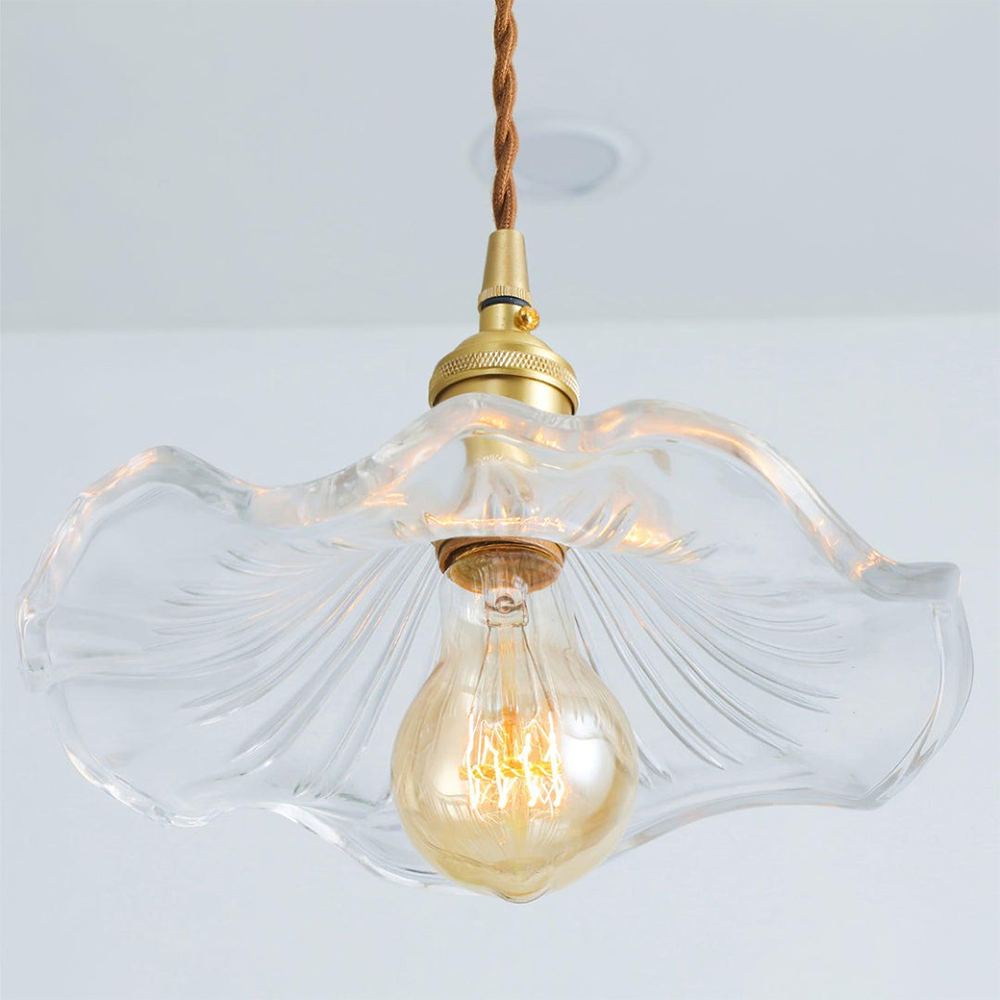 Stylish Hibiscus Flower Glass Pendant Light -Homdiy