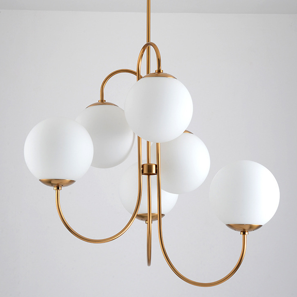 Metal Glass Gooseneck Chandeliers -Homdiy