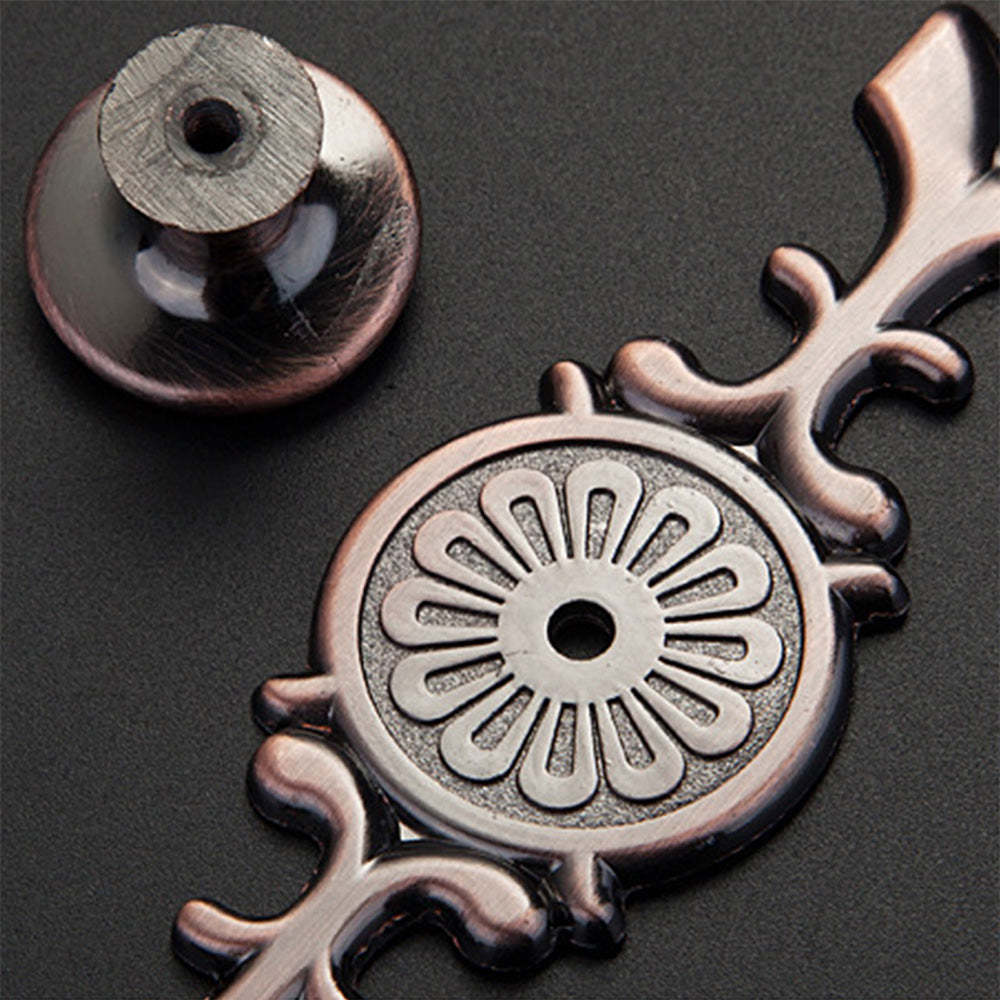 Modern Drawer Pulls Handles Cabinet Door Handle With Plate Flower -Homdiy